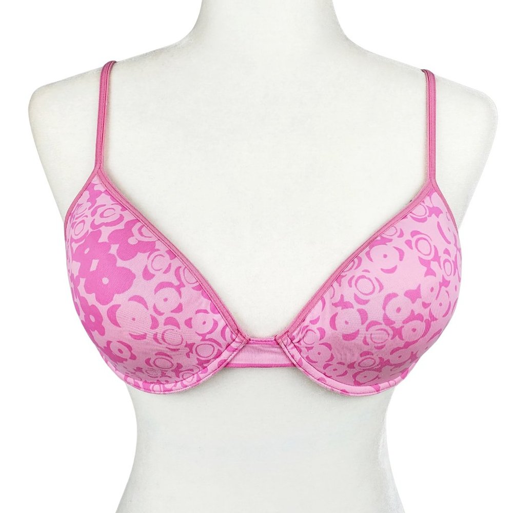 PINK Victoria's Secret 90s Y2K Pink Floral Padded Bra 36C